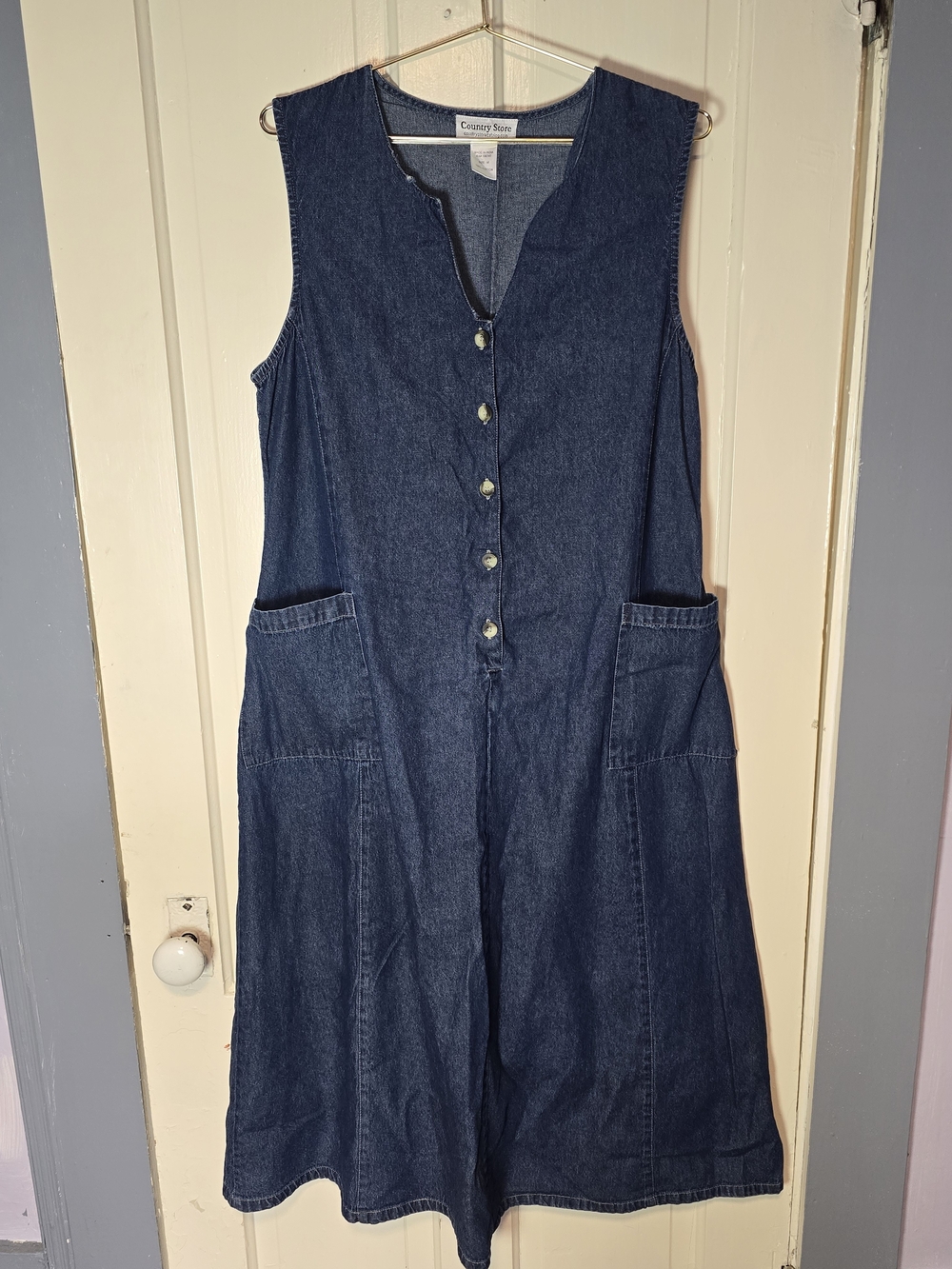 Vintage Inspired Denim Dress Cottagecore, Cozy Garden Outfit, 90s Dress For Fall
